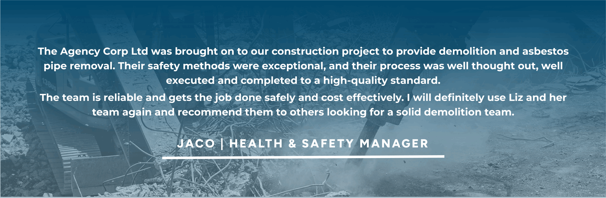 The Agency Corp Testimonial - Jaco - Health and Safety Manager